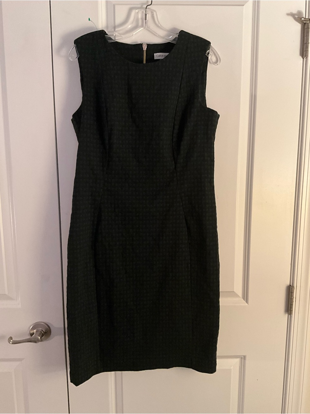 Calvin Klein Black Textured Sleeveless Midi Dress size 12
